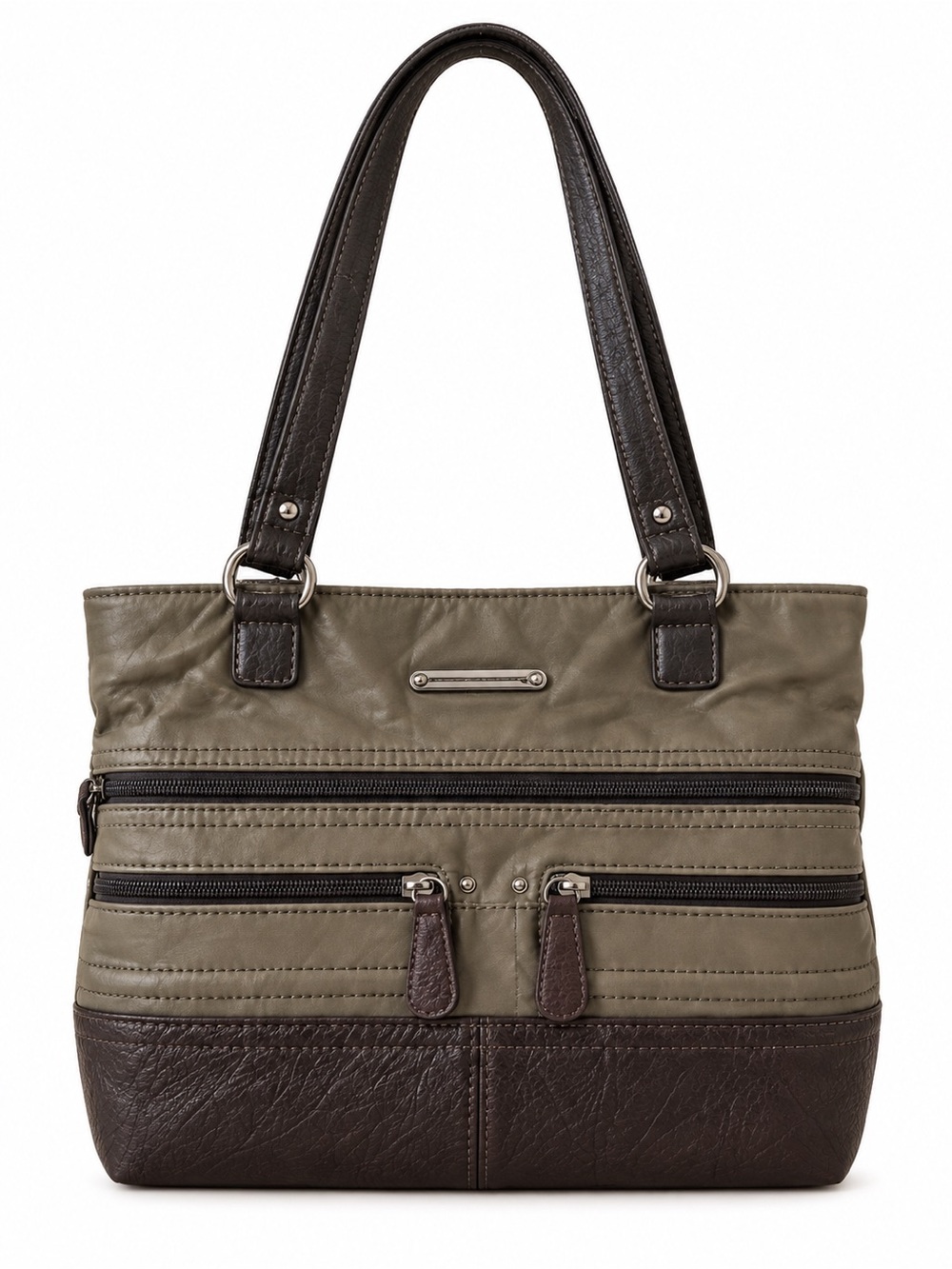 Stone Mountain Olive and Chocolate Shoulder Bag
